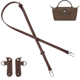KOMHPS Purse Straps Replacement, Leather Handbag Crossbody Shoulder Strap Kit Adjustable for Mini Longcamp Tote Bag Women