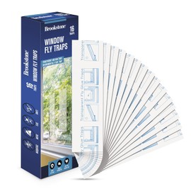 Brookstone Window Insect Trap Stickers – 16 Pack | Transparent Adhesive Fly Catchers | Odorless, Mess-Free, Easy to Apply