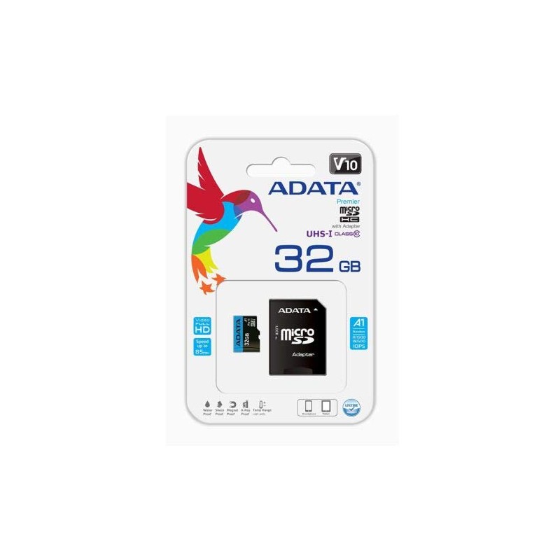 None ADATA 32GB Premier Micro SD Card with SD Adapter,