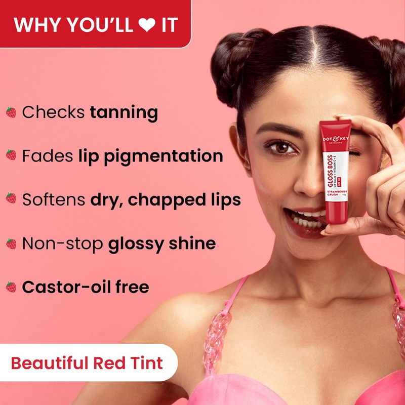 Dot & Key Strawberry Lip Balm (12gm) for Moisturization Soft