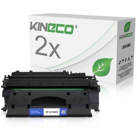 Kineco 2 Toner Cartridges Compatible with HP CF280X Laserjet Pro 400 M401dn, M401dw, MFP M425dn, M425dw - Black 6,900 Pages Each