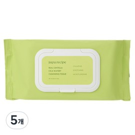 Papa Recipe Real Centella Cica Watery Cleansing Tissue, 5 units, 100 sheets / 파파레서피 리얼 센텔라 시카 워터리 클렌징 티슈, 5개, 100매입