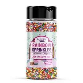 Unpretentious Rainbow Sprinkles (7Tbsp) Colorful Jimmies, Decorative & Fun Dessert Topping for Baking
