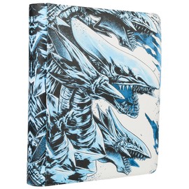 DRZERUI 2000 Pocket Card Binder，20 Pocket Card Binder for 2000 YuGioh Cards - Premium Ringless 9 Pocket Display Album for Trading Cards（Model Y，White Dragon）