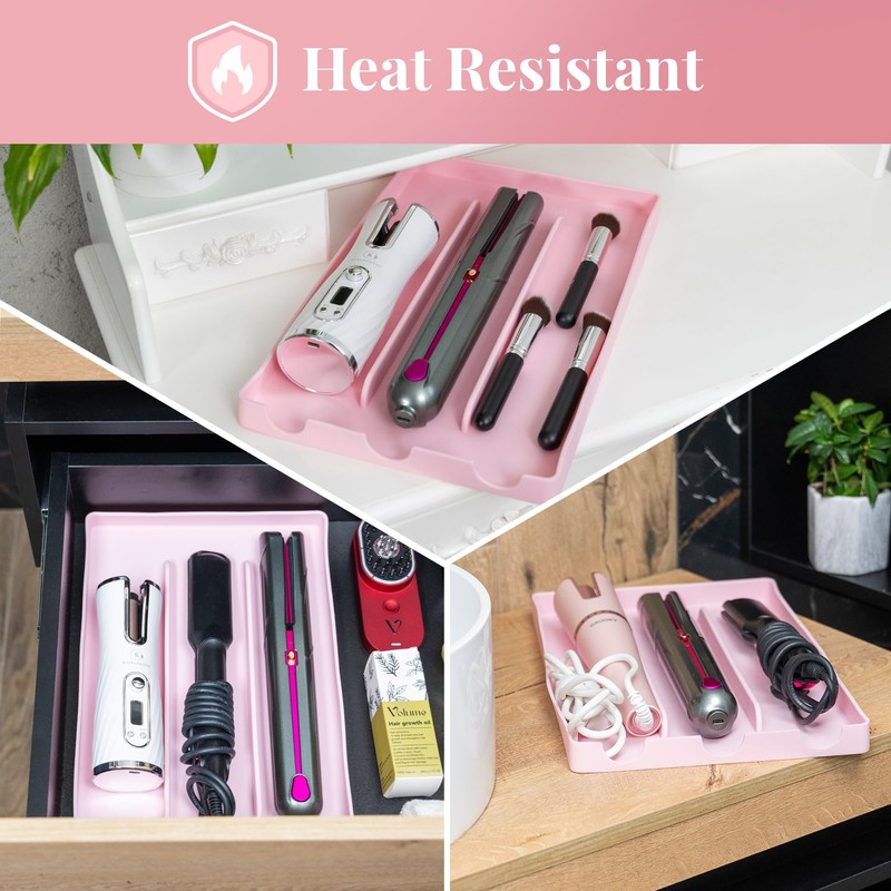 PROBLEM FIXED Hair Tool Organizer, 100% Food Grade Silicone, Up