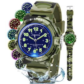 Juboos New 7-Colour Children's Watches, Children's Watch Boys Girls Analogue Quartz Watch with Wrist Watch Rubber Waterproof Outdoor Sports Watches, Camouflage, Sports