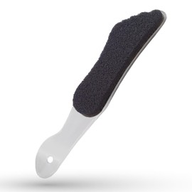 LaRosa PUMICE SPA Fußfeile – Transparenter Fußförmiger Griff mit Schwarzem Bimsstein & Schleiffläche