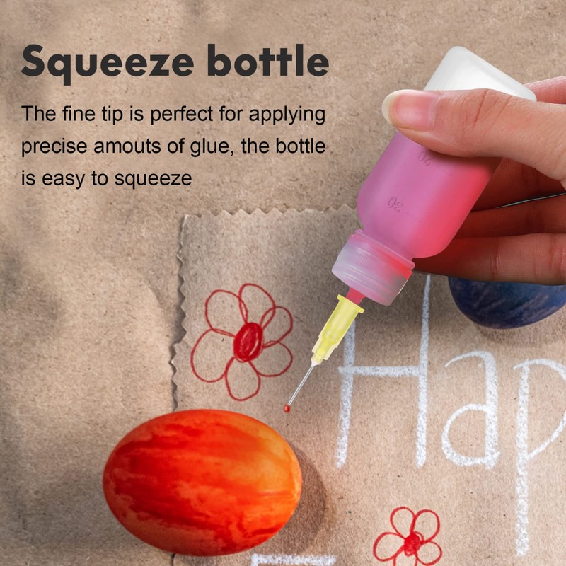 Ciieeo 6sets Glue Applicator Bottles Squeeze Dispenser Caps for Inks
