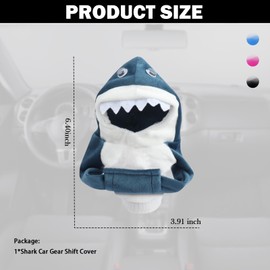 Figpade Shark Car Gear Shift Cover,Lovely Gears Shift Knob Cover for Protecting Shifts Knob from Dust and Friction,Universal Car Interior Accessories Gear Shifts Hoodie for Most Cars (Blue)