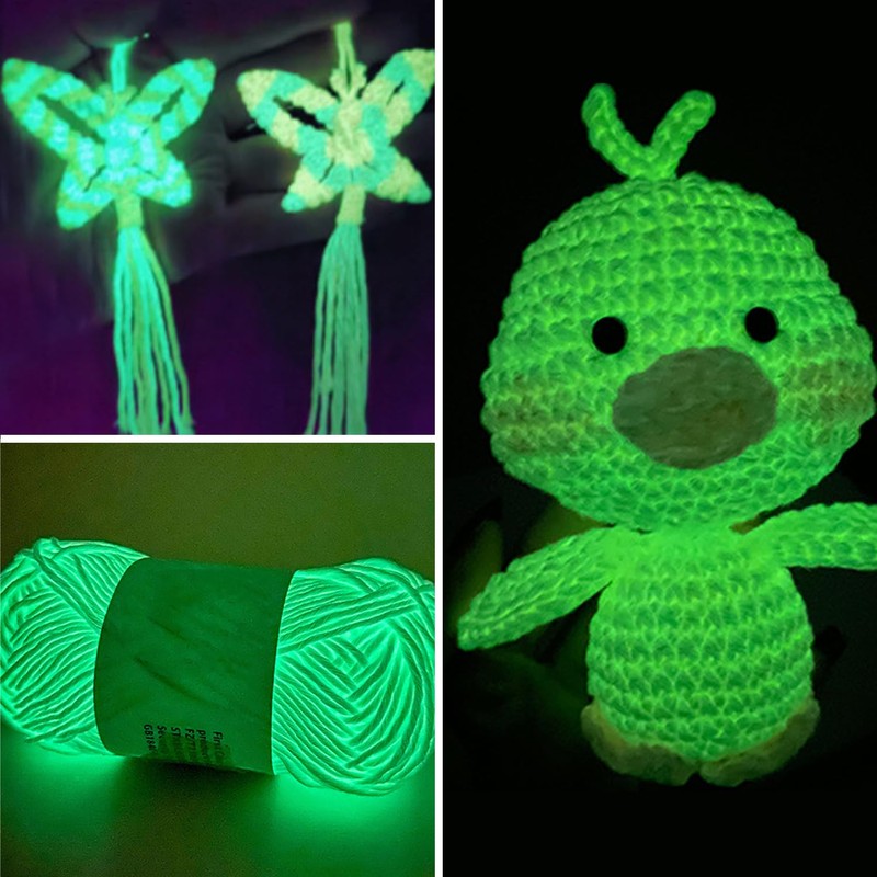 2 Pack of Glowing Knitting and Crochet Yarn, Handmade DIY