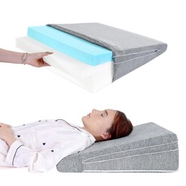 ROYALAY Adjustable Bed Wedge Pillow for Sleeping, Triangle Incline Wedge Pillow for Back Reduce Pressure, Memory Foam Pillow for Post Surgery, Back Support, Leg Elevation, Gerd Acid Reflux, Snoring
