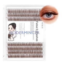 Bodermincer 231 Clusters D Curl Dark Brown/Black Individual Eyelash Extension Fish Tail Cluster Eyelashes Premium Eyelashes Mink Lashes Professional Lash Extension (14mm, Dark Brown)