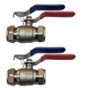 TC Pack of 2 x 22mm Lever Ball Valve Full
