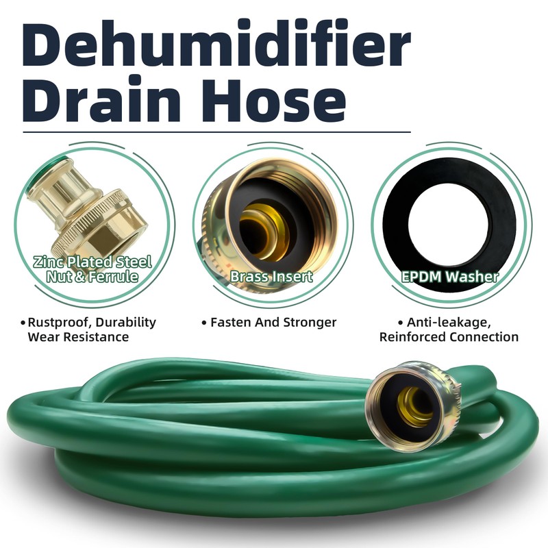 TT FLEX Dehumidifier Drain Hose 3/4" FHT, 12 FT Green