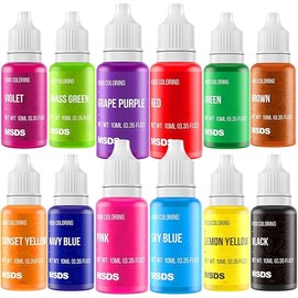 Food Coloring Liquid Set - 12 Vibrant Color Food Grade, Food Coloring Gel Concentrated Neon Icing Colors for Cake Decorating, Baking, Easter Egg, Icing, Fondant, Cooking, Slime Making DIY Supplies Kit - 0.35 Fl. oz (10 ml)/Bottles