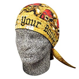 Surrender Your Booty Pirate Swashbuckler Capsmith Biker Head Wrap Doo Rag Durag with Sweatband Multi Color