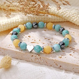 KANGSIT Natural Stone Bracelets -Sometimes You Forget You're Awesome Unique Gifts for Women Teen Girls (Blue)