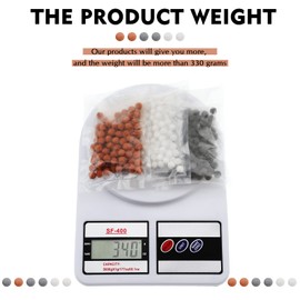 Replacement Anion Mineral Bead Stone Ball, Purifying Water Mineral Stone Bead, Filtration Stone Bead Ball for Filtered Shower Head, Diameter 7-8 mm (Orange, Gray, White,330.0 Grams)