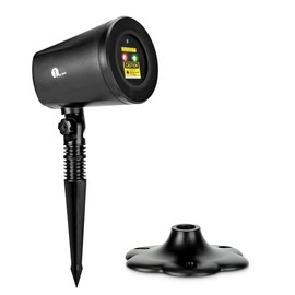 1 BY ONE OUS00-0817 Laser Green Christmas Tree and Red Stars Show, Projection Lights for Xmas, Holiday, Party, and Garden Decoration