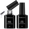 TOMICCA Gel Nail Top Coat, Base Coat, 0.3 fl oz