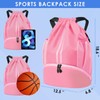BROTOU Unisex Drawstring Backpack, Waterproof Gym Bag, Large Oxford PE