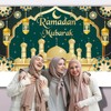 XINDY Large Ramadan Mubarak Banner, Ramadan Banner Green & Gold