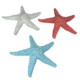 Fancy That Set of 3 Resin Starfish Wall Hanging Sculptures Coastal Home Decor Beach Art