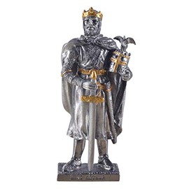 Veronese Pewter Knight King Arthur with Crown and Sword 10 cm Figure Templar Decoration Knight