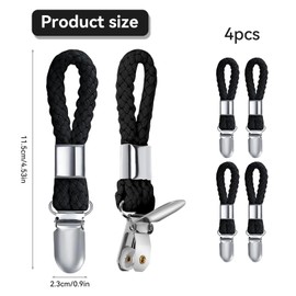 Pack of 4 Towel Clips, Hanging Towel Clips, Black Hanger for Towels, for Towel Hanger, Sewing Towel Clamp, Towels, Clothes Pegs, Towel Hanger, Without Sewing Towel Clips