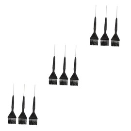 LALAFINA 9 Pcs Hair Color Brush Color Whisk Black Hair Dye Brush Hair Salon Combs Hair Bleaching Kit DIY Salon Tool Black Suit Hair Dye Applicator Highlight Brush Black Dye Thicken Bowl Set