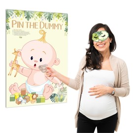 Pink Bee Parties Pin The Dummy - Safari Theme Baby Shower Game - 40 Players