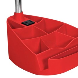 All the Rages LimeLights Gooseneck Organizer Desk Lamp w/ Power Outlet with Red Shade