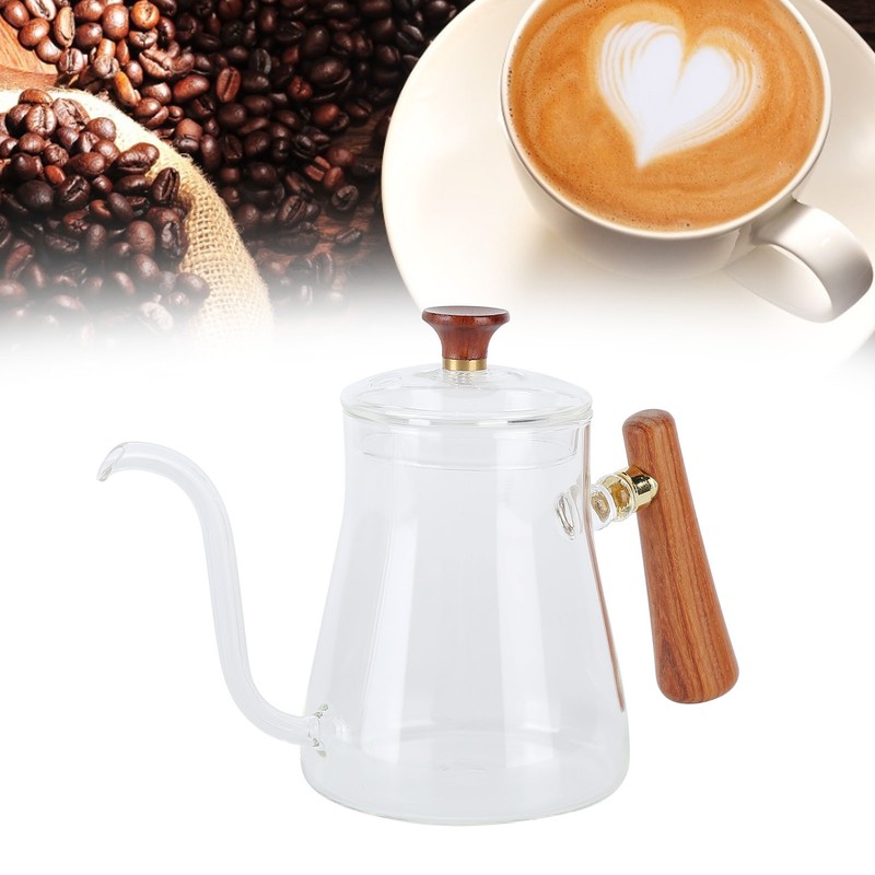 Coffee Kettle Pour Over High Borosilicate Glass Heat Resistant Round