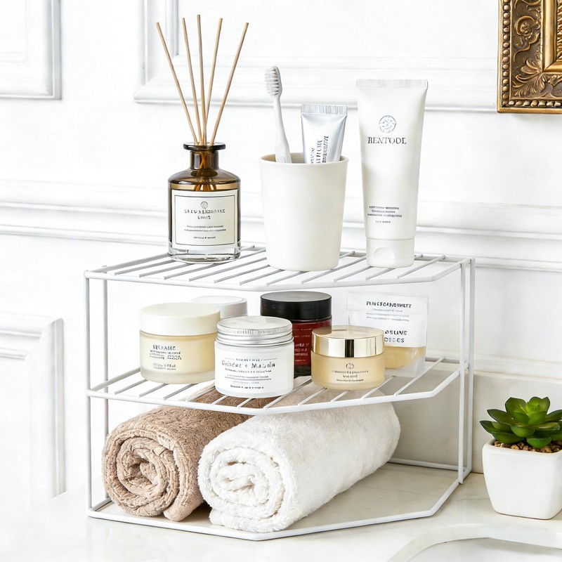 SIBAO 3 Tier Kitchen Corner Shelf Rack And Cabinet Organizer