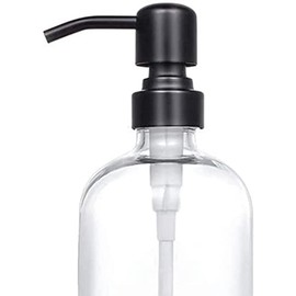 U Chef Juego de 4 Dispensador de jabón de Vidrio con Bomba de Acero Inoxidable, Dispensador de Jabón de Manos de 17 onzas para Loción líquida, Dispensador de Jabón de Baño y Cocina (2 Unidades)