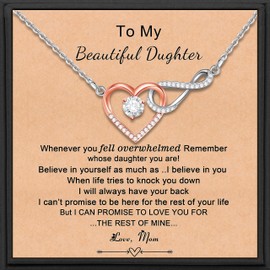 SheKind Beautiful Daughter Gifts from Mom Infinity Love Necklace for Daughter Birthday Gift for Her Pendant Necklace Jewelry for Anniversary Mother’s Day Valentine’s Day