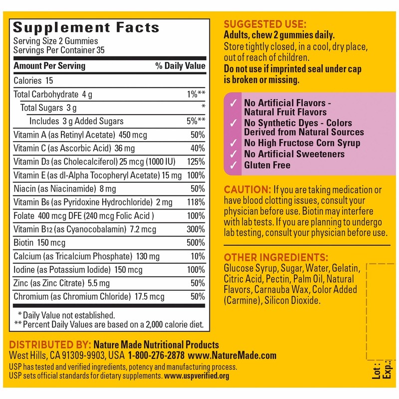 Nature Made Multivitamin For Women, Womens Gummy Multivitamins for Daily