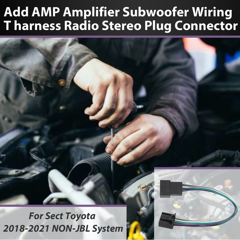 RED WOLF Car Radio Add Amplifier Subwoofer T-Harness Adapter Connector