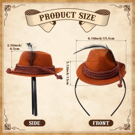 Suncalla 4 Pcs Oktoberfest Hats with Feather Oktoberfest Headwear German Hats for Beer Festival Costume Bachelorette Party