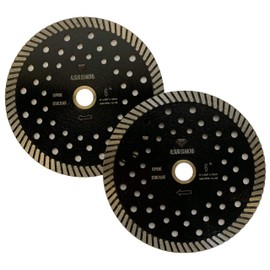 (2 Pack) ALSKAR Diamond ADLGPC 6 inch Premium Turbo Continuous Rim Diamond Blades Cutting Stone Granite Marble (6" - 2pcs)