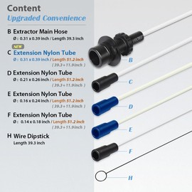 FIRSTINFO A1102EH4 New Accessories 5 Piece Oil Nylon Tube Hose for Pneumatic/Manual Oil Changer Vacuum Fluid Extractor Pump