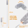 Feather Duster,Dusters For Cleaning Extendable,With30-240cm Pole Telescopic Cobweb Brush Grey4Pcs