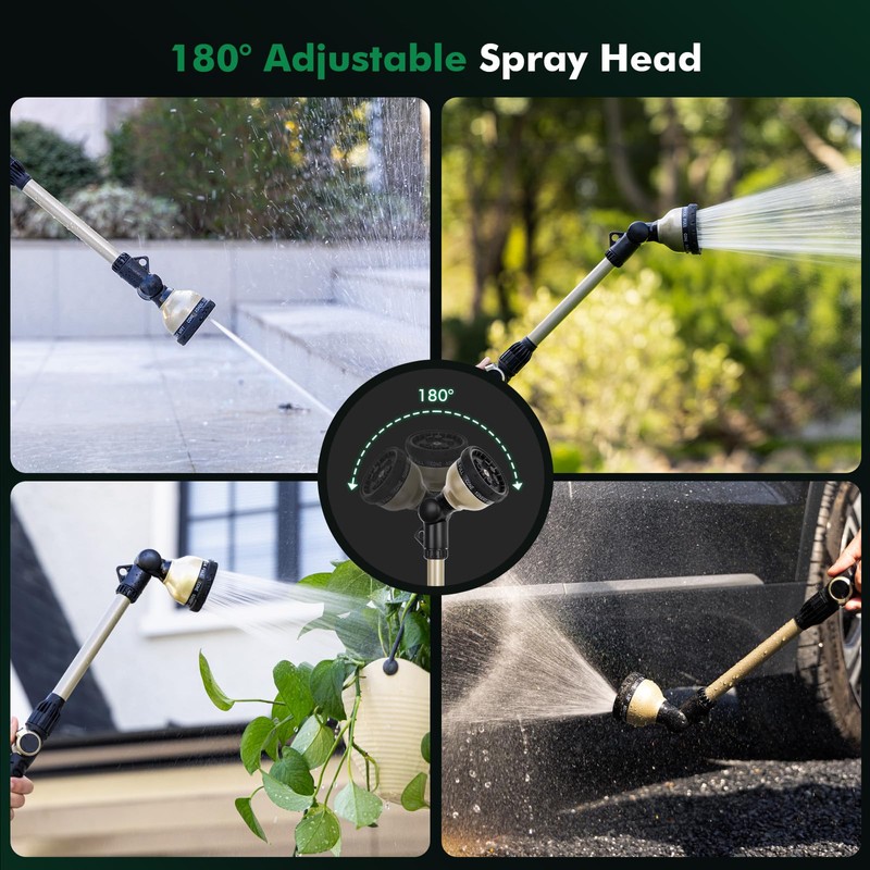 RESTMO Heavy Duty Watering Wand, Metal Garden Hose Nozze Sprayer