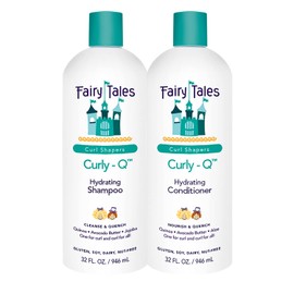 Fairy Tales Curly-Q Daily Hydrating Shampoo and Conditioner for Kids - 32oz Curly Hair Set - Paraben, Sulfate, Gluten and Nut Free | Fairy Tales