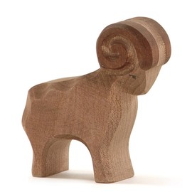 OSTHEIMER 11651 Schafbock braun aus Holz Höhe 9,5cm