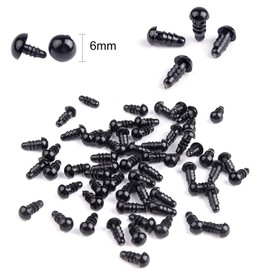 KUUQA 120 Pcs 9mm Black Safety Eyes Plastic Googly Eyes with Washers for Doll, Puppet, Plush Animal Making (9mm)