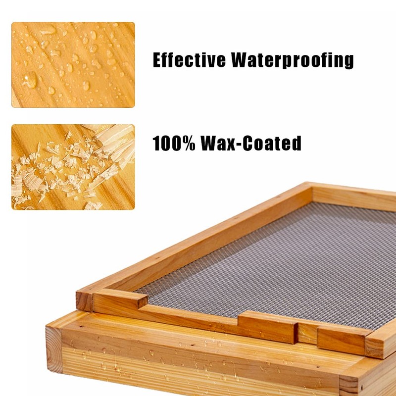 BeeCastle Beehive Screened Bottom Board Dipped in Beeswax,Screened Bottom Board