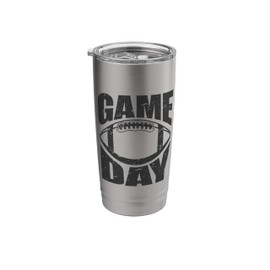 Game Day Football Men Women Kids Vintage Players Sports Fans Stainless Steel Insulated Tumbler