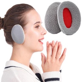 HPONEZJ Ear Warmers Standard Winter Earmuffs Men Women Earmuffs Plush Lined Ear Protectors Strapless Ear Protection Cold Protection Wind Protection Ear Warmers for Outdoor Everyday Life, gray