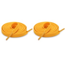 WENRENMK 2 Pairs of Shoelaces, Elastic Shoelaces, Flat Shoelaces, 8 mm Wide, Suitable for Work Shoes, Sports Shoes, Outdoor Shoes, yellow